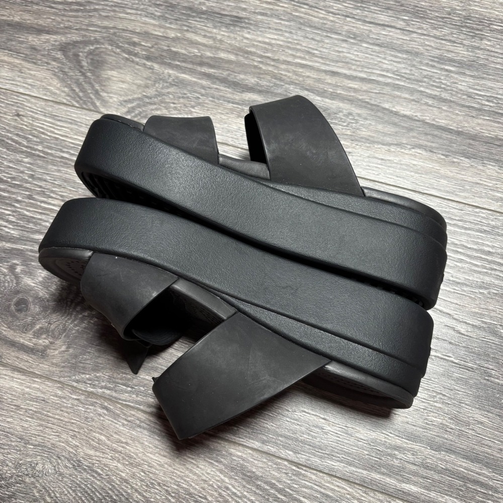 CROCS Black Brooklyn Buckle Wedge Sandal Women's 4‎ - Picture 8 of 12